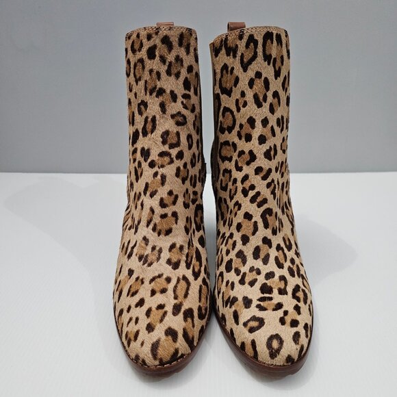 NEW Lauren Ralph Lauren Mylah Ankle Bootie 9.5 Leopard Print Calf Hair Heeled - Picture 4 of 15